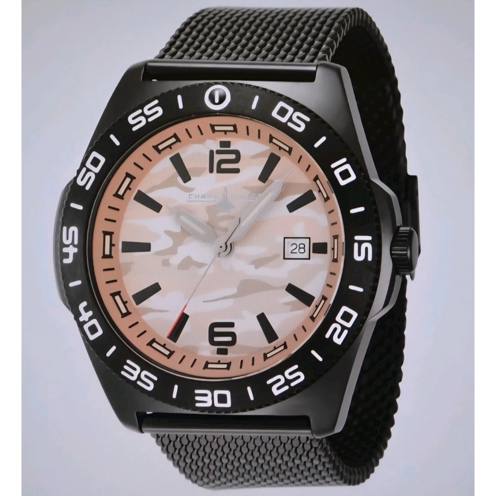 INVICTA CHASE DURER BLACK with CAMO DIAL WATCH CDW-0183 Mesh Metal Band‎ NIB